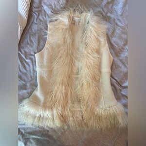 Cream 100% Lamb Fur Vest